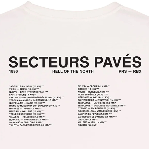 cois（ソワ）パリ～ルーベ Secteurs Paves サイクリング Tシャツ オフホワイト