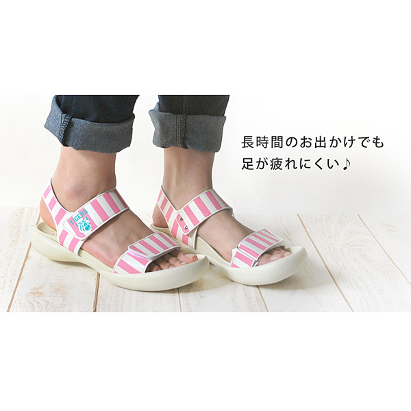阪神タイガース×リゲッタカヌー サンダル ストライプ レディース ピンク