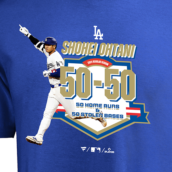 大谷翔平 50-50 Club 達成記念Tシャツ ブルー