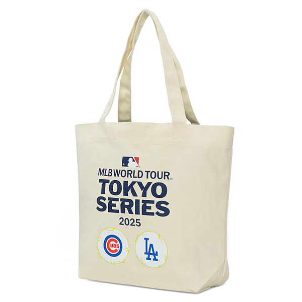 MLB WORLD TOUR TOKYO SERIES 2025 トートバッグ ロサンゼルス・ドジャースvsシカゴ・カブス アイボリー