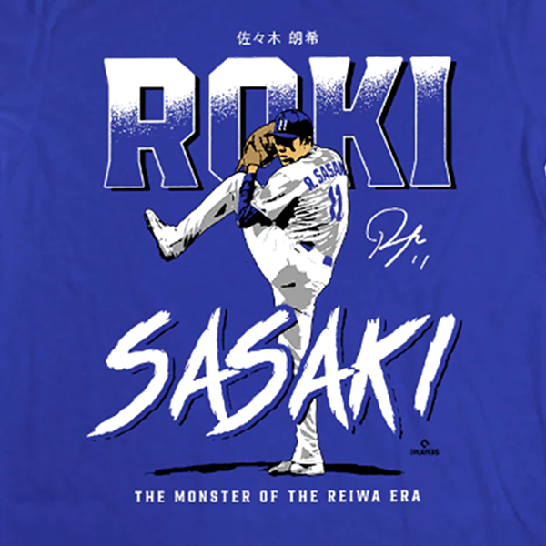 ロサンゼルス・ドジャース 佐々木朗希 Tシャツ Monster of the Reiwa Era