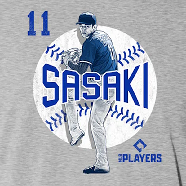 MLB ロサンゼルス・ドジャース 佐々木朗希 Number 11 Hardball Tシャツ