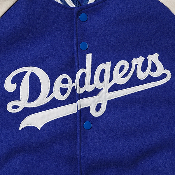 MLB ロサンゼルス・ドジャース STANDARD LOGO PU MELTON スタジアムジャケット ブルー