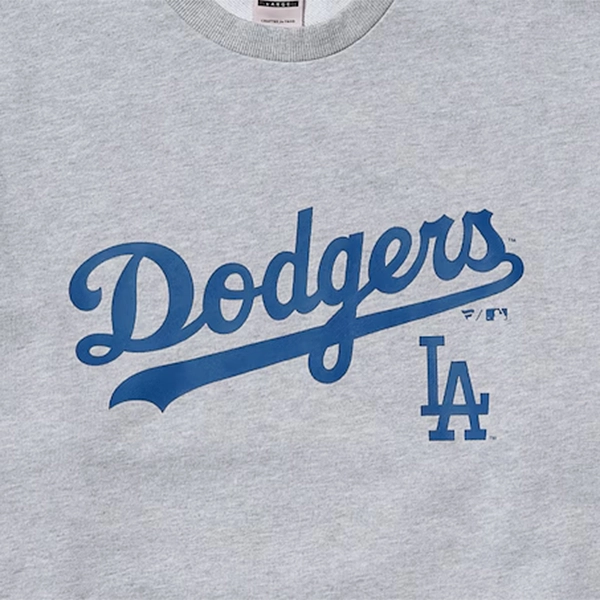 MLB ロサンゼルス・ドジャース PRINT LOGO クルースウェット グレー