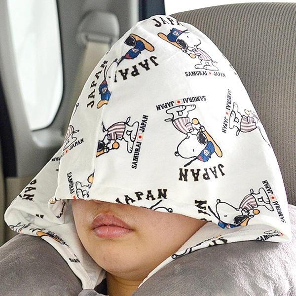 侍ジャパン SNOOPY フード付きネッククッション