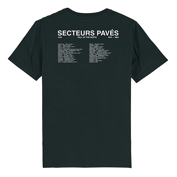 cois（ソワ）パリ～ルーベ Secteurs Paves サイクリング Tシャツ ブラック