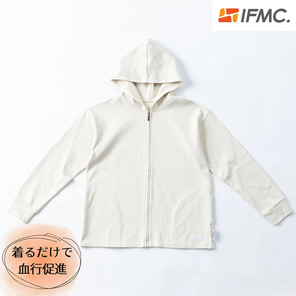 くまもと再春館製薬所バドミントンチーム公式 【イフミック加工】スウェットジップパーカー (オフホワイト)