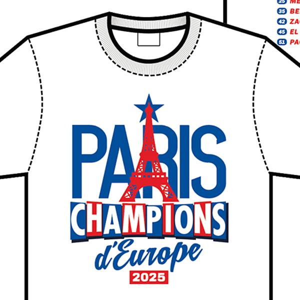 RE-TAKE PSG Champions d'Europe Tシャツ ホワイト