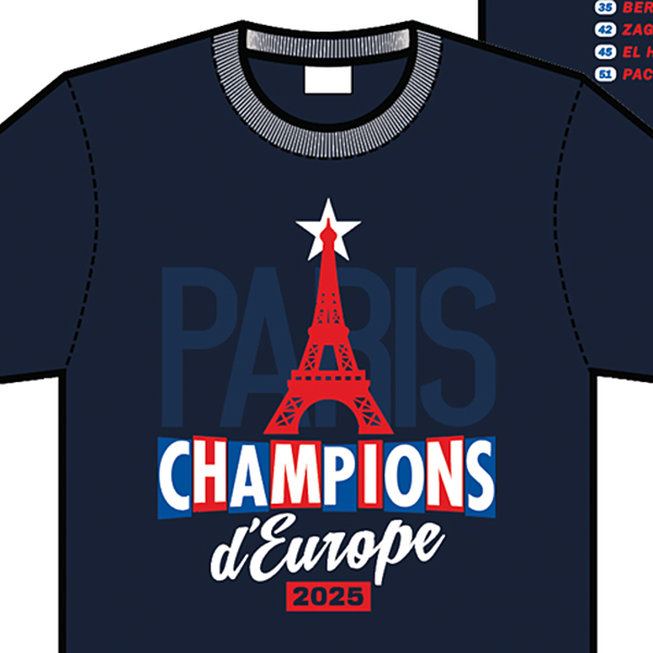 RE-TAKE PSG Champions d'Europe Tシャツ ネイビー