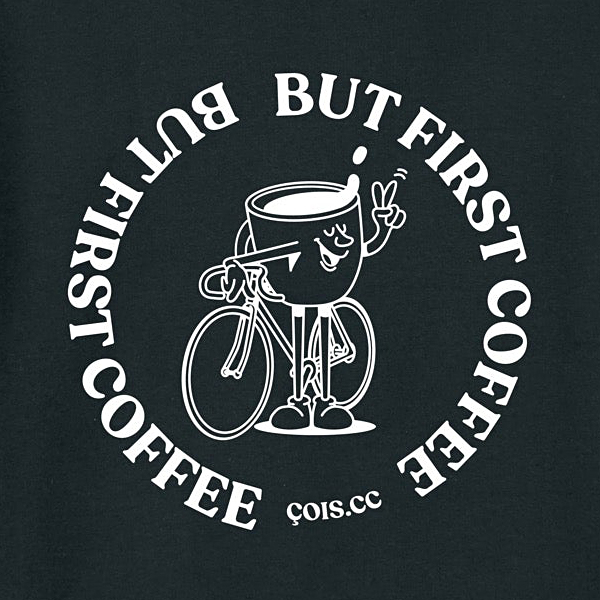 cois（ソワ）But first coffee Cycling スウェット ブラック