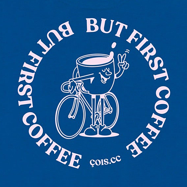 cois（ソワ）But first coffee Cycling スウェット ブルー