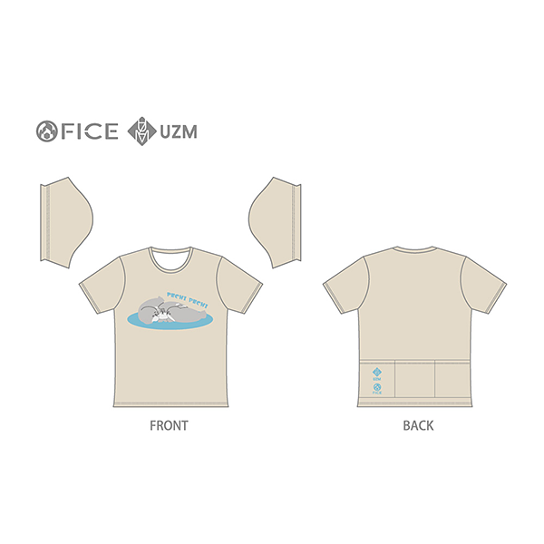 UZM あざらしバックポケットTシャツ（クリーム）