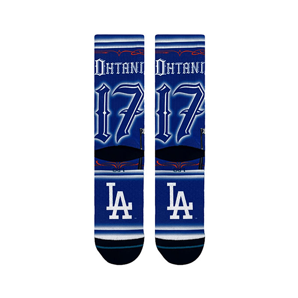 大谷翔平 Mister Cartoon x Dodgers（ミスターカートゥーン×ドジャース）コラボモデル STANCE（スタンス）ソックス ブルー