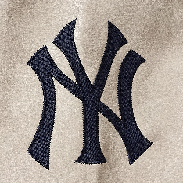 MLB ニューヨーク・ヤンキース STANDARD LOGO PU MELTON スタジアムジャケット ネイビー