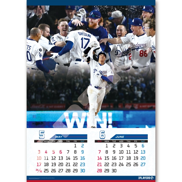 ロサンゼルス・ドジャース 2026年壁掛けカレンダー