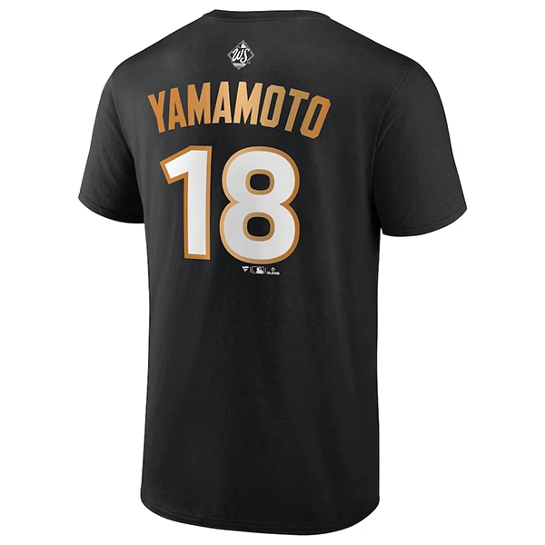 Fanatics 2025 ロサンゼルス・ドジャース 山本由伸 ワールドシリーズ 優勝 ネームアンドナンバー Tシャツ
