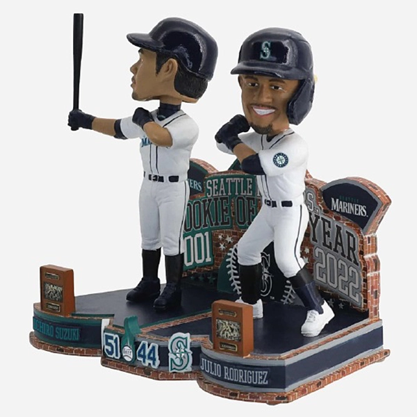 シアトル・マリナーズ イチロー＆フリオ・ロドリゲス 2001＆2022新人王 ボブルヘッド 5インチ（約13cm)