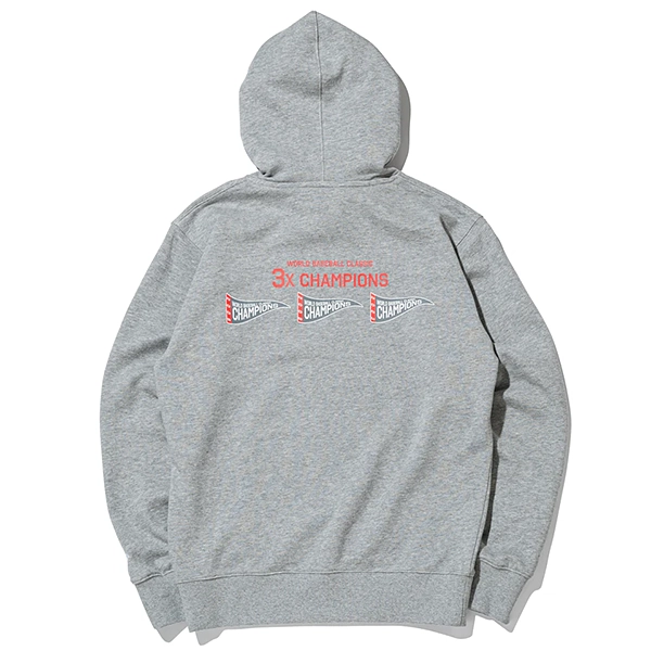 NEW ERA World Baseball Classic 3X CHAMPION 裏毛 スウェット プルオーバー フーディー (グレー)