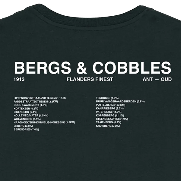 cois（ソワ）ロンド・ファン・フラーンデレン Bergs Cobbles サイクリング Tシャツ ブラック