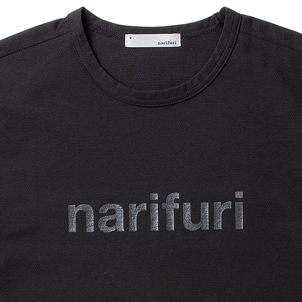 narifuri アクティブメッシュバックポケットTシャツ BLACK