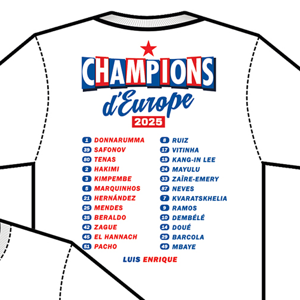 RE-TAKE PSG Champions d'Europe Tシャツ ホワイト