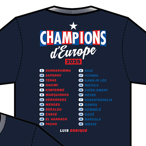 RE-TAKE PSG Champions d'Europe Tシャツ ネイビー