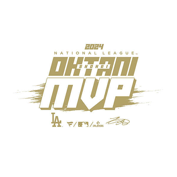 ドジャース 大谷翔平 ナショナルリーグ MVP 2024 獲得記念 ネーム&ナンバー 背番号 Tシャツ ホワイト