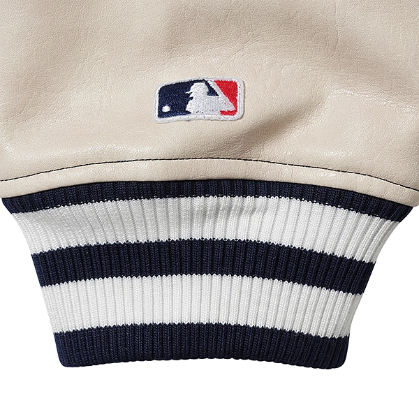MLB ニューヨーク・ヤンキース STANDARD LOGO PU MELTON スタジアムジャケット ネイビー