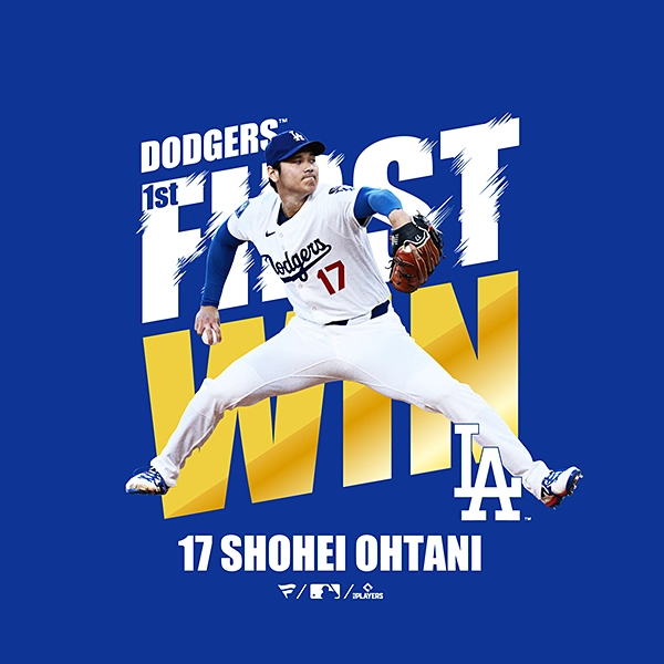 Fanatics 大谷翔平 ロサンゼルス・ドジャース 初勝利記念 Tシャツ
