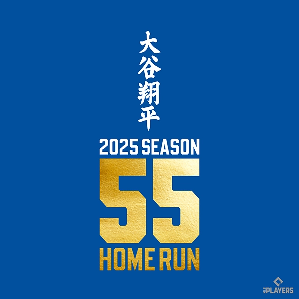 ロサンゼルス・ドジャース 大谷翔平 『55 HOME RUN』 Tシャツ ロイヤルブルー