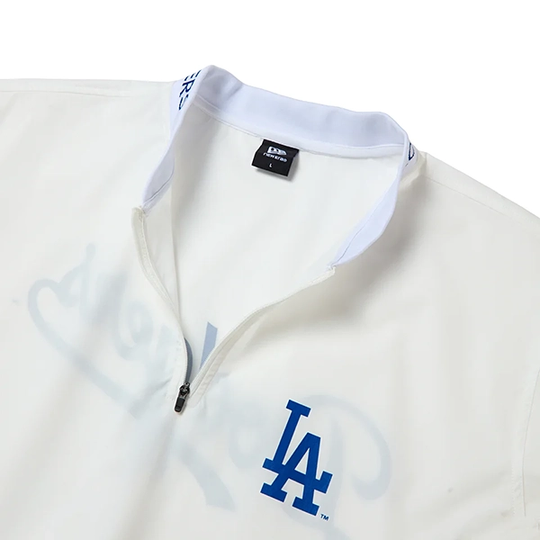 NEW ERA 【GOLF】 ウィンドプルオーバー ジャカードロゴ ロサンゼルス・ドジャース ホワイト