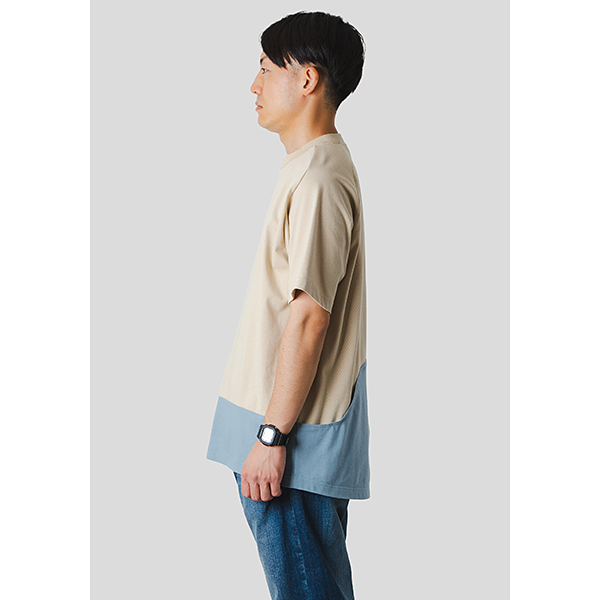 narifuri マルチテックメッシュ バックポケットTシャツ OFF BEIGE