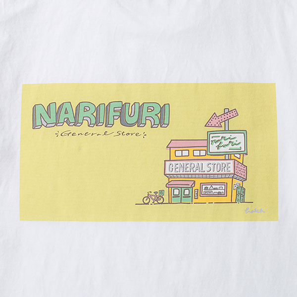 narifuri プリントTシャツ（HATCH） BLACK NF1186