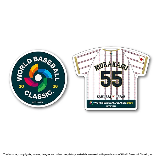 2026 WORLD BASEBALL CLASSIC 選手ユニフォーム型クリップマグネットセット（2026 WORLD BASEBALL CLASSIC 選手＆ロゴ）