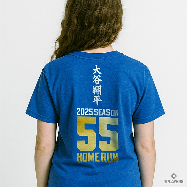 ロサンゼルス・ドジャース 大谷翔平 『55 HOME RUN』 Tシャツ ロイヤルブルー