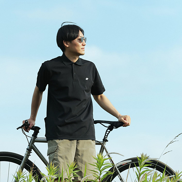 narifuri ベンチレーションサイクルポロシャツ BLACK