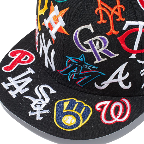 New Era 9fifty Team Logo Allover チームロゴオールオーバー Mlb ブラック 野球 公式 J Sportsオンラインショップ サイクル 野球 サッカー ラグビーなど スポーツグッズ通販