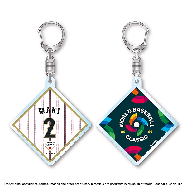 2026 WORLD BASEBALL CLASSIC 選手アクリルキーチェーン（正方形）