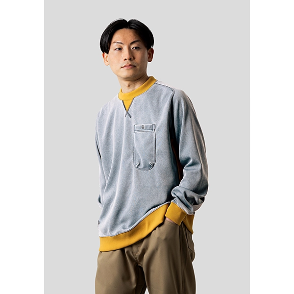 narifuri NFC ピグメントジャージークルースウェット OLD BLUE