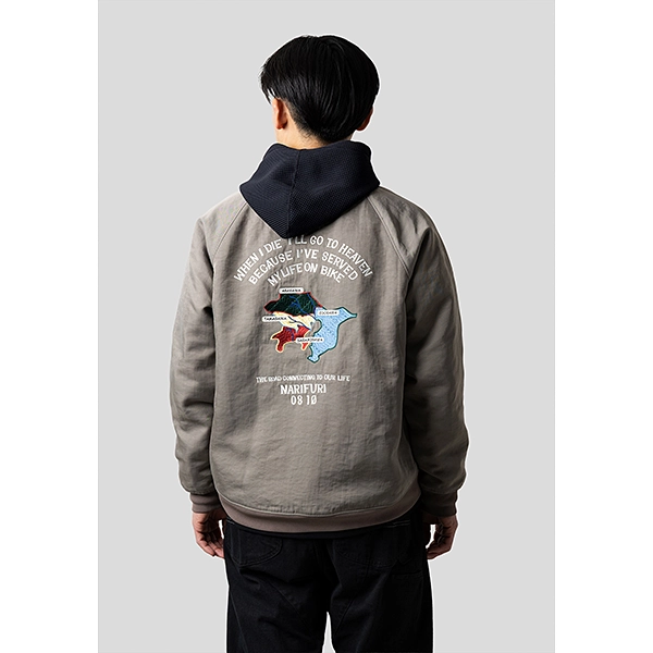 narifuri ヘビーサテンフライトブルゾン GRAY