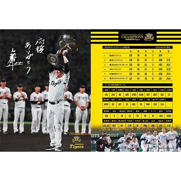 阪神タイガース2025 JERAセントラル・リーグ優勝記念フレーム切手セット 【送料込み】