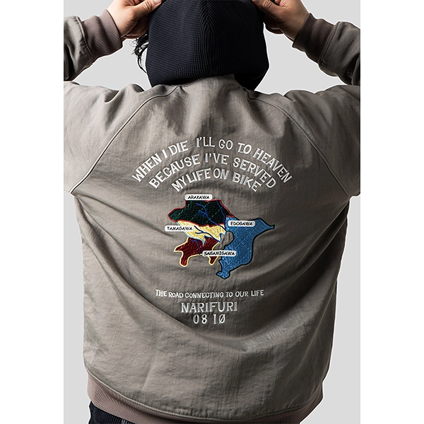 narifuri ヘビーサテンフライトブルゾン GRAY