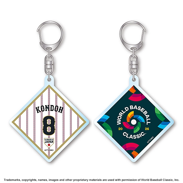 2026 WORLD BASEBALL CLASSIC 選手アクリルキーチェーン（正方形）
