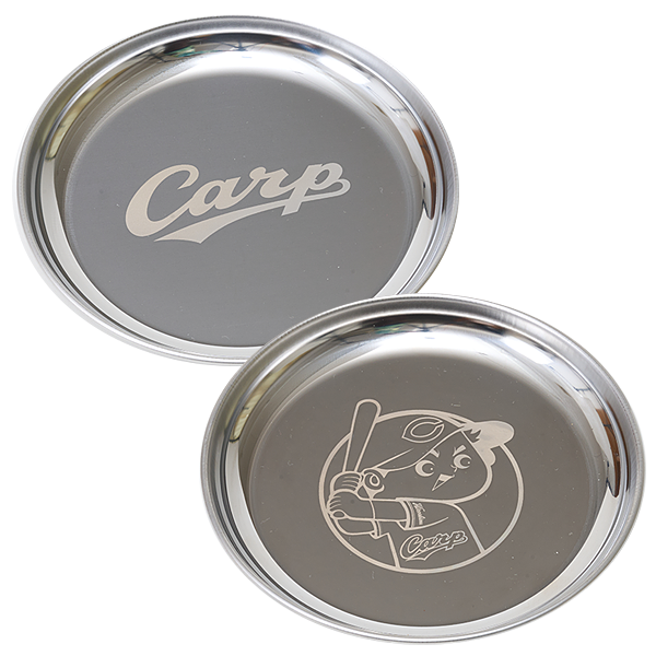 Carp ステンレス製丸皿2枚セット（カープ坊や・ロゴ）