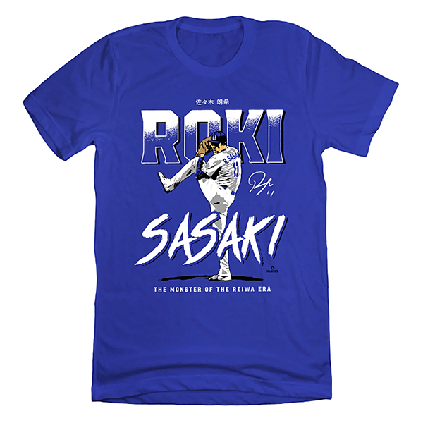 ロサンゼルス・ドジャース 佐々木朗希 Tシャツ Monster of the Reiwa Era