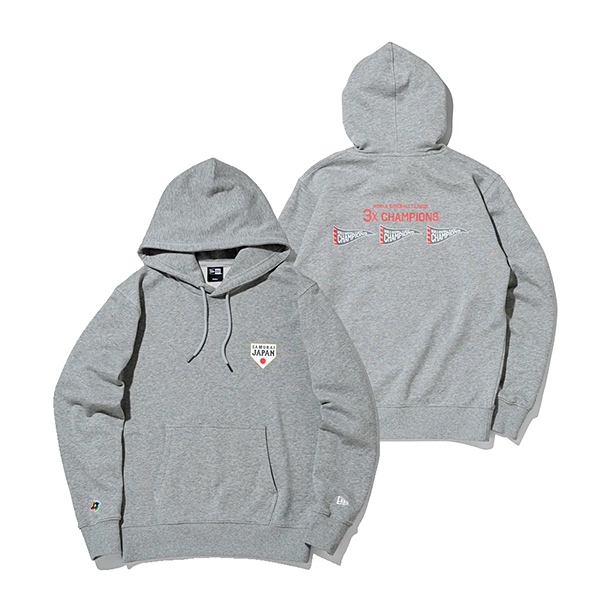 NEW ERA World Baseball Classic 3X CHAMPION 裏毛 スウェット プルオーバー フーディー (グレー)