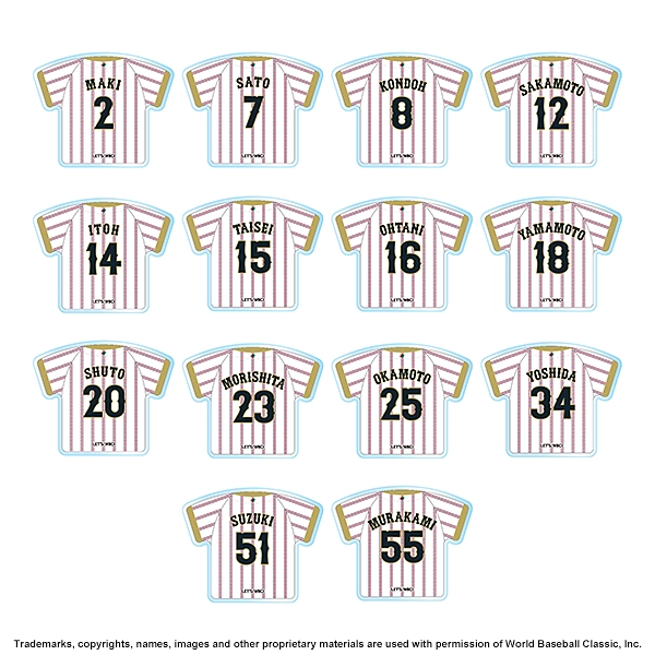 2026 WORLD BASEBALL CLASSIC 選手ピンバッジ コレクション（ユニフォーム型）ランダム