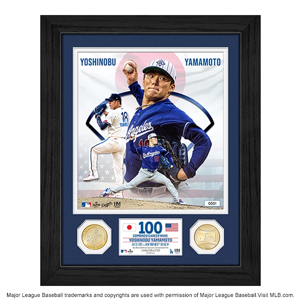 MLB ドジャース 山本由伸 日米通算100勝達成記念 ダブルコインフォトミント