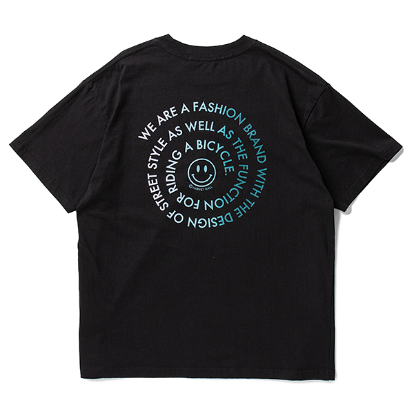 narifuri × SMILEY FACE ベーシックプリントTシャツ BLACK