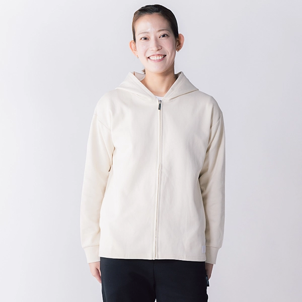くまもと再春館製薬所バドミントンチーム公式 【イフミック加工】スウェットジップパーカー (オフホワイト)